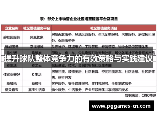 提升球队整体竞争力的有效策略与实践建议